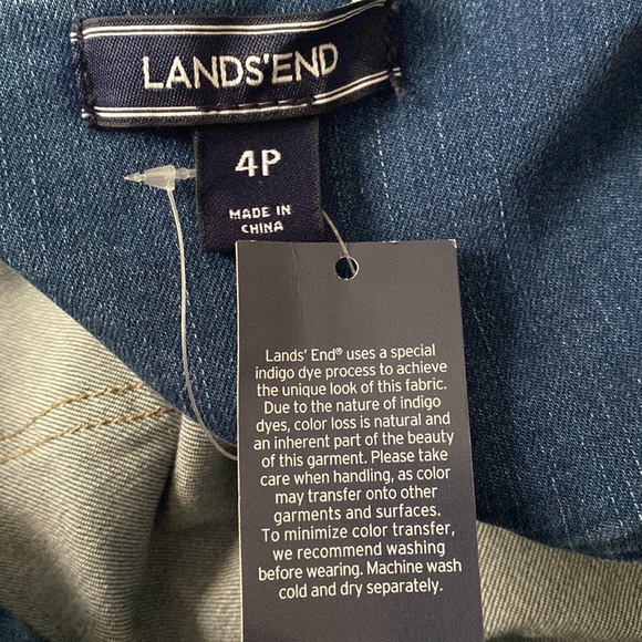 Lands' End Women's Petite Long Sleeve Denim Shirt Dress - Picture 8 of 12